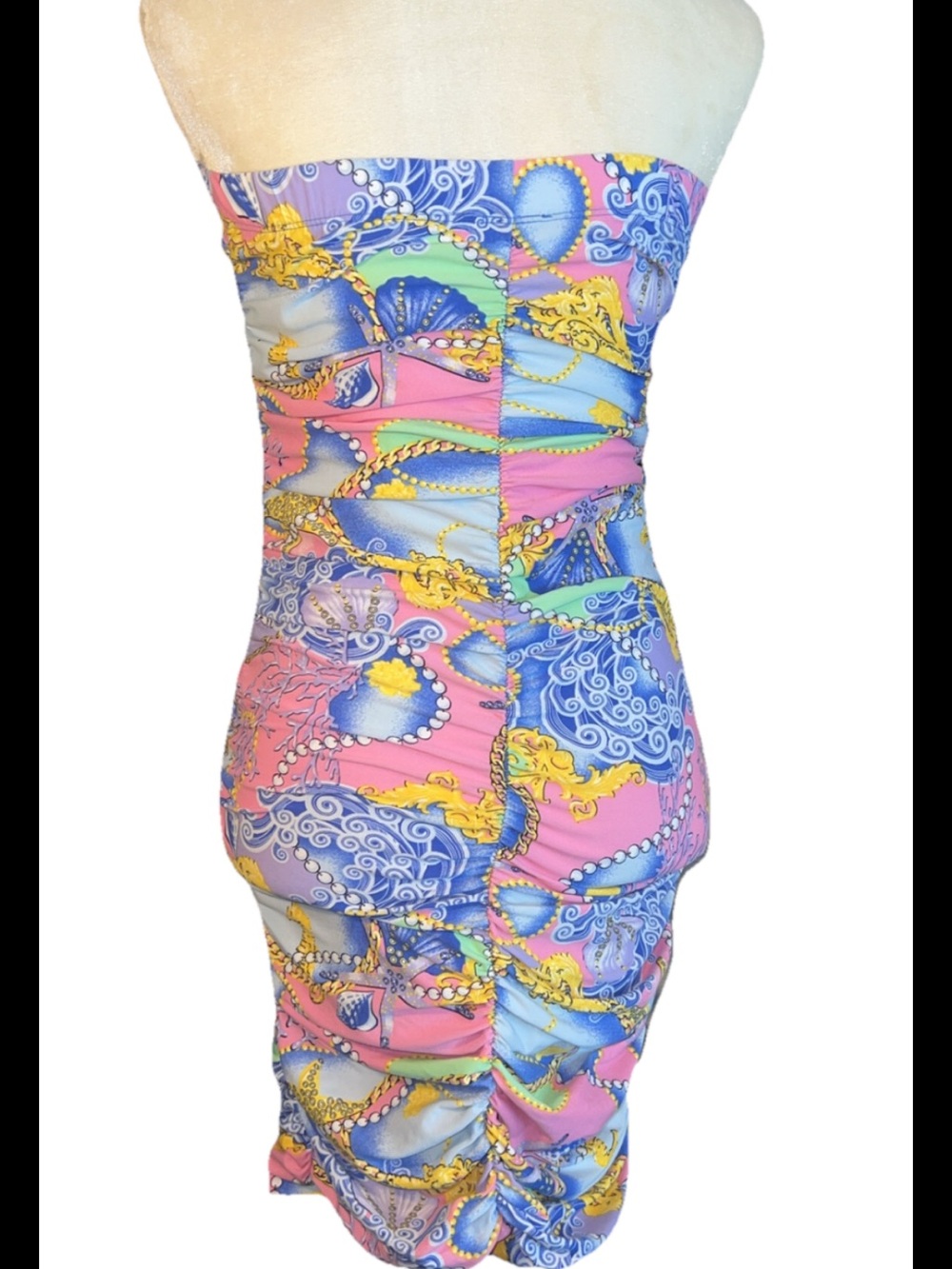 Strapless Multicolor Print Bodycon Dress size medium
